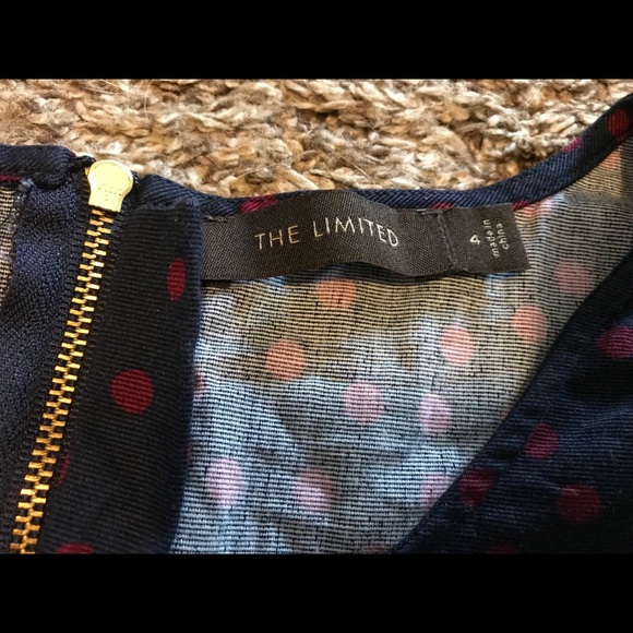 The Limited Navy/Purple Polka Dot Dress Size 4 - Picture 4 of 6
